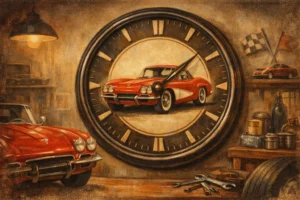 Corvette Wall Clock for Garage or Man Cave
